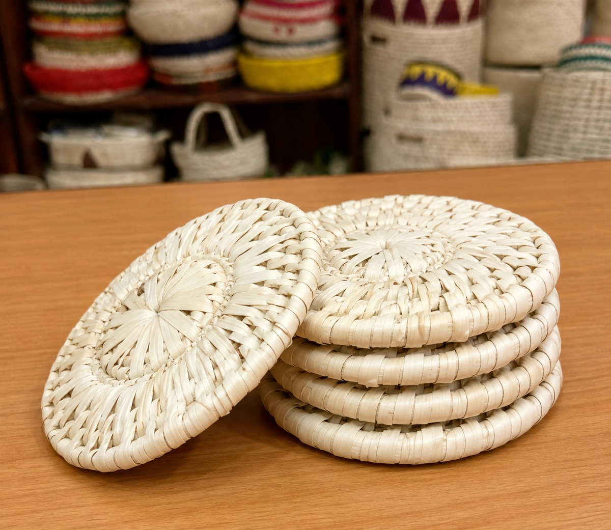 Round shaped Coasters Set with stand